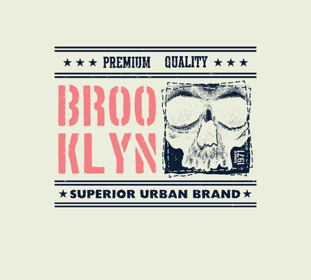 vintage urban typography, t-shirt graphics, vector illustrationの写真素材