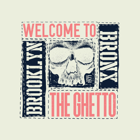 vintage urban typography, t-shirt graphics, vector illustrationのイラスト素材