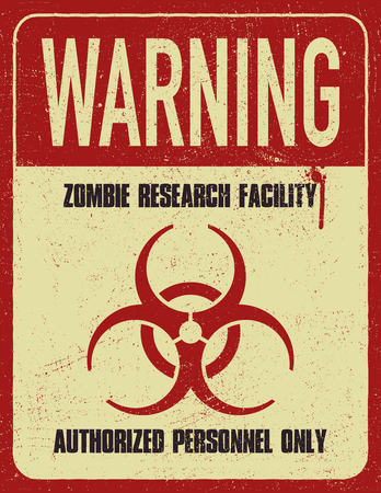 Grungy biohazard symbol. Zombie research facility. Vector illustrationのイラスト素材