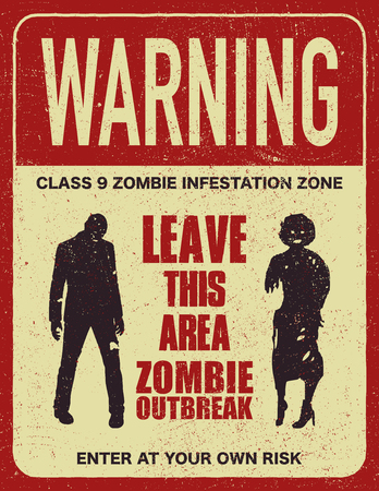 Poster zombie outbreak sign.のイラスト素材
