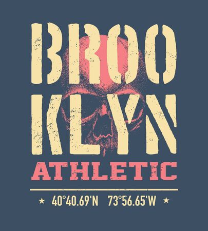 vintage urban typography, t-shirt graphics, vector illustrationの写真素材