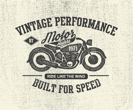 Hand drawn vintage motorcycle. Vector illustration. Vector backgroundの写真素材