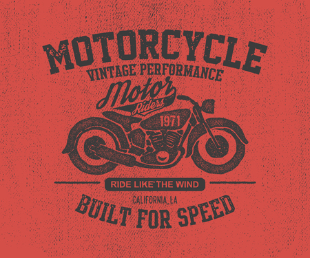 Hand drawn vintage motorcycle. Vector illustration. Vector background.のイラスト素材