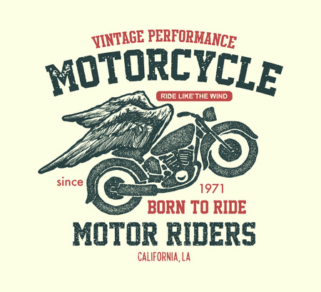 Hand drawn  vintage motorcycle Vector illustration.のイラスト素材