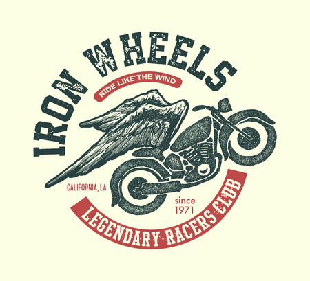 Hand drawn vintage motorcycle.のイラスト素材