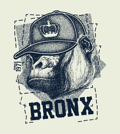 vintage urban typography, t-shirt graphics, vector illustrationのイラスト素材