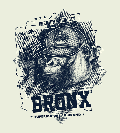 vintage urban typography, t-shirt graphics, vector illustrationのイラスト素材
