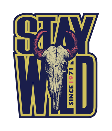 Inscription stay wild. Vector illustration.の写真素材
