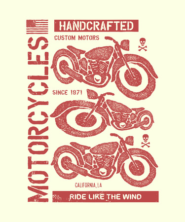 Vintage motorcyclE imageのイラスト素材