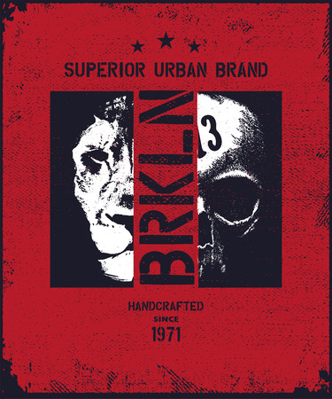 vintage urban typography, t-shirt graphics, vector illustrationの写真素材