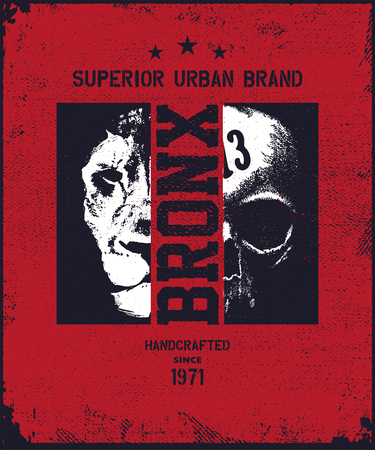 vintage urban typography, t-shirt graphics, vector illustrationの写真素材