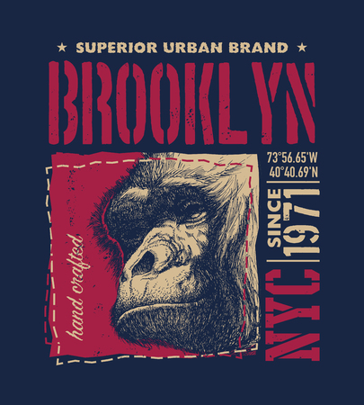 A vintage urban typography, t-shirt graphics, vector illustrationのイラスト素材
