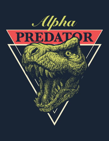 Vector Adventure graphic with tyrannosaurus. Vector illustration.の写真素材