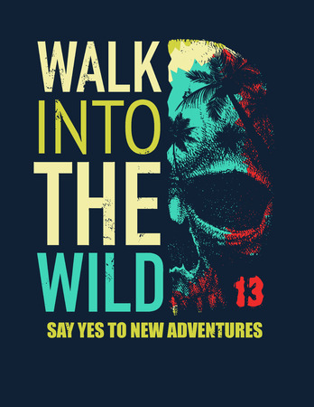 Vintage typography t-shirt graphics with skull, vector illustration.の写真素材