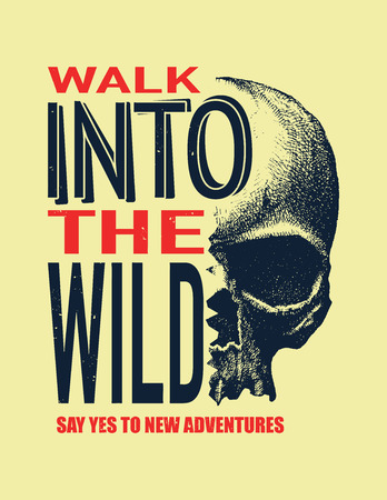 Vintage typography t-shirt graphics with skull, vector illustration.の写真素材