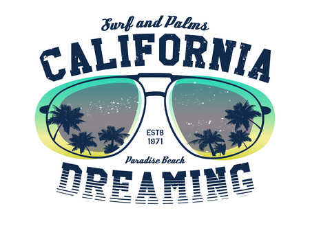 California surfer tee graphic. Element for your design.Vector illustrationの写真素材