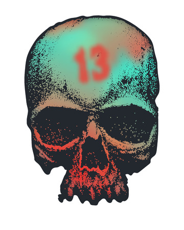 Vector graphic with a scary skull. Element for your design.のイラスト素材