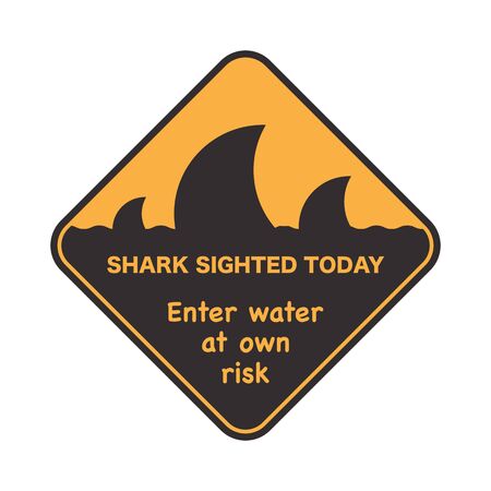 Danger Signal Icon With A Shark Fin. Vector illustrationのイラスト素材