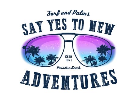 Say yes to new adventures. Vector background. Vector illustration.のイラスト素材