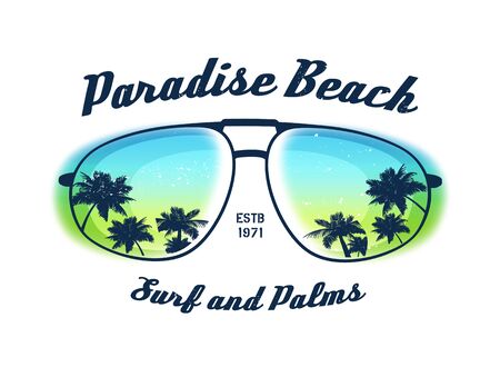 Paradise beach. Element for your design. Vector background. Vector illustration.のイラスト素材