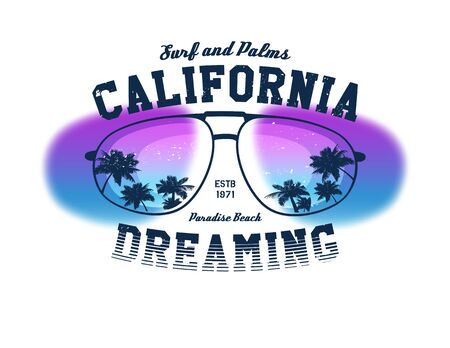 California surfer tee graphic. Element for your design.Vector illustrationのイラスト素材