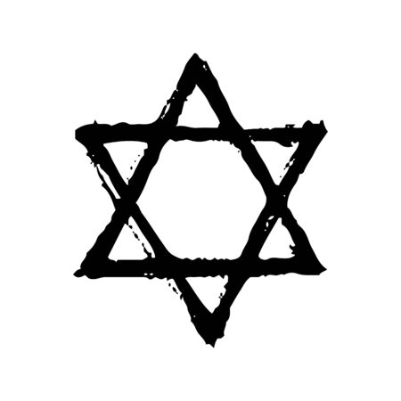 Vintage style star of David symbol. Hand draw vector illustration.のイラスト素材