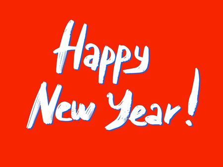Happy New Year. lettering inscription. Vector illustration.のイラスト素材