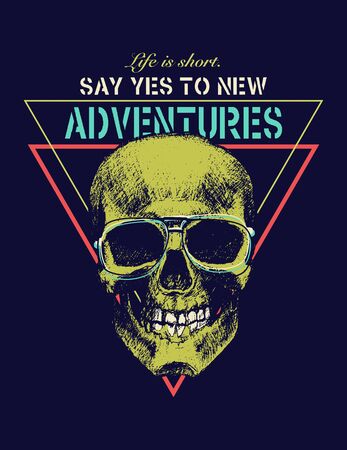 Vintage typography t-shirt graphics with skull, vector illustration.のイラスト素材