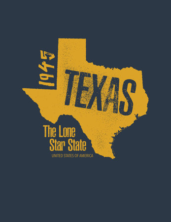 Texas related t-shirt design. The lone star state. Vintage vector illustration.のイラスト素材
