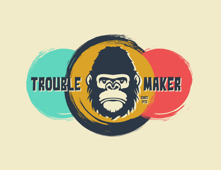 Trouble maker. Hand drawn Illustration. With typo for t shirt. Vector illustrationのイラスト素材