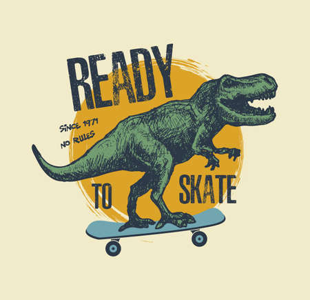 Vintage typography t-shirt graphics with trex, vector illustration.のイラスト素材