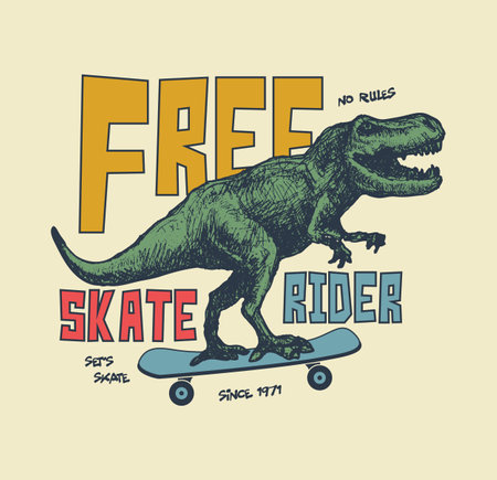 Vintage typography t-shirt graphics with trex, vector illustration.のイラスト素材
