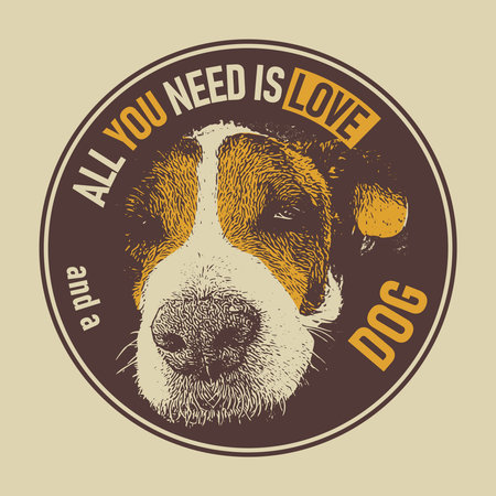 All You Need Is Love And A Dog. Vector illustrationのイラスト素材