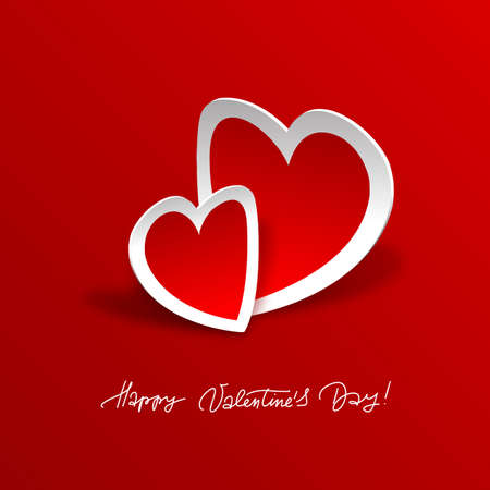 Red valentine day heart background. Vector illustrationのイラスト素材