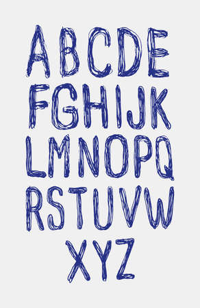 Alphabet. Hand drawn. Element for your design. Vector illustrationのイラスト素材