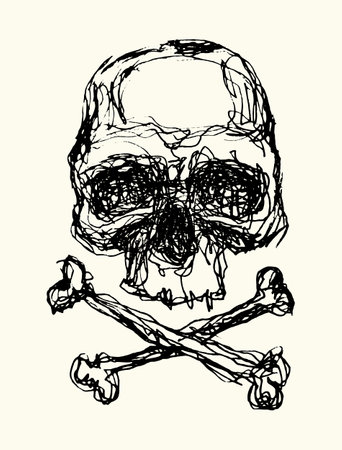 Skull. Hand drawn. Element for your design. Vector illustrationのイラスト素材