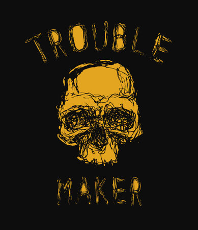 Trouble maker. Hand drawn. Element for your design. Vector illustrationのイラスト素材
