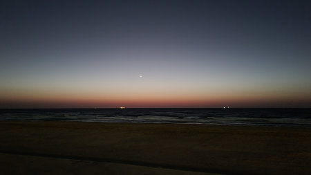 Asian sea coast at night. High quality photoの写真素材