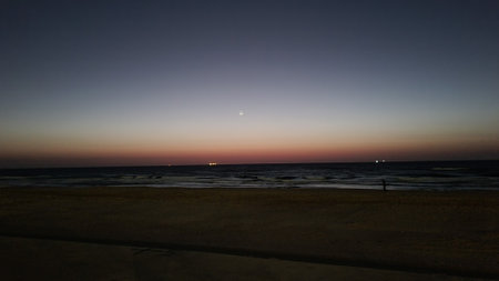 Asian sea coast at night. High quality photoの写真素材