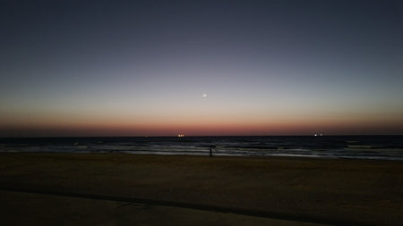 Asian sea coast at night. High quality photoの写真素材