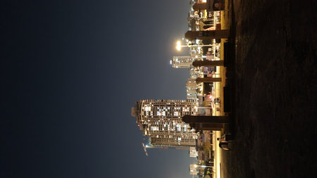Asian sea coast at night. High quality photoの写真素材