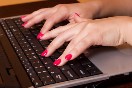 Businesswoman working on the computerの写真素材