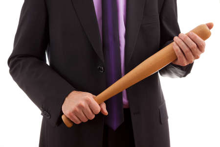 Bussiness man boss holding bat