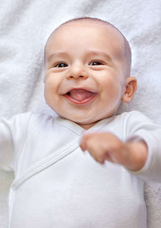 Funny baby child smilingの写真素材