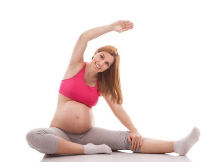 Pregnancy exercise and limbering isolatedの写真素材