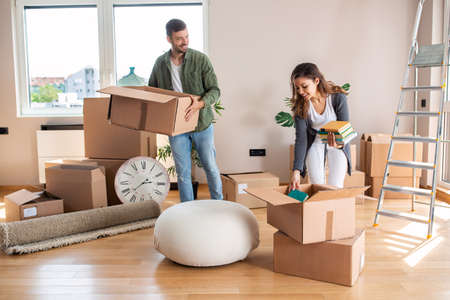 New apartment for two young people, moving in concept