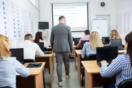 Classroom, students, driving instructor, traffic rules, future drivers concept