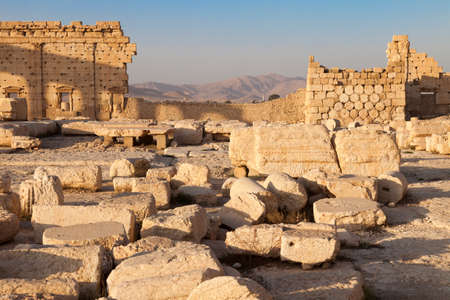 Ruins of ancient Temple of Bel at city of Palmyra, Syriaの写真素材