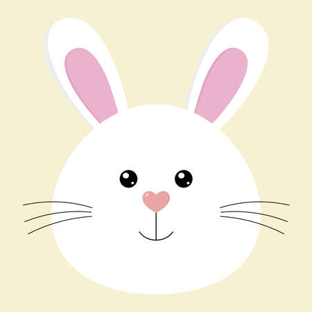 Cute easter bunny face. Happy Easter. face of rabbit. Cute cartoon style.のイラスト素材
