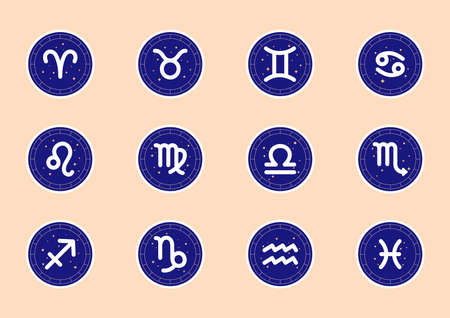 Horoscope elements. Star signs for astrology horoscope. Astrological calendar collection, horoscope...